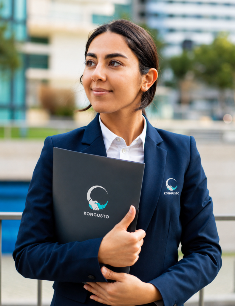 woman holding folder